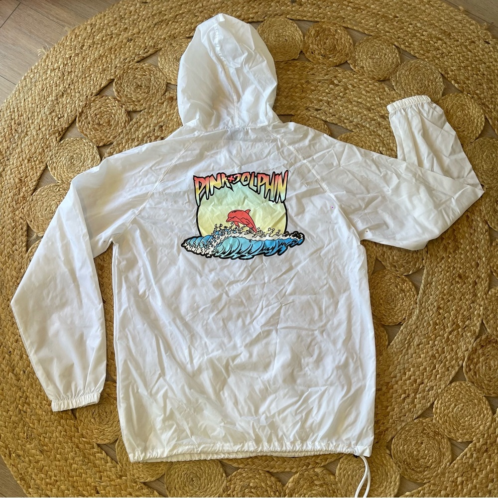 Men's Pink Dolphin Size L Open Tour Windbreaker Jacket